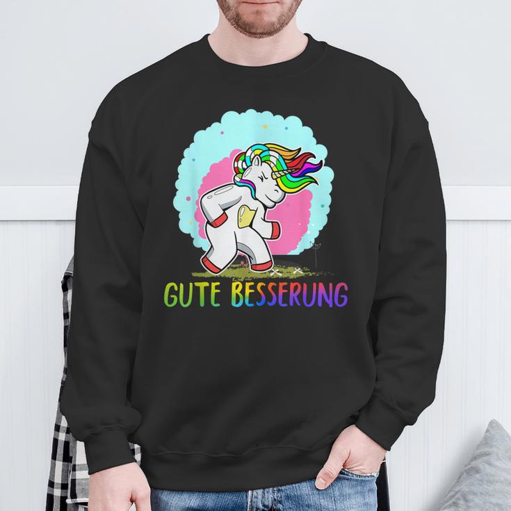 Gute Besserung Unicorn Unicorn Belly Pain Sick Flu Sweatshirt Geschenke für alte Männer