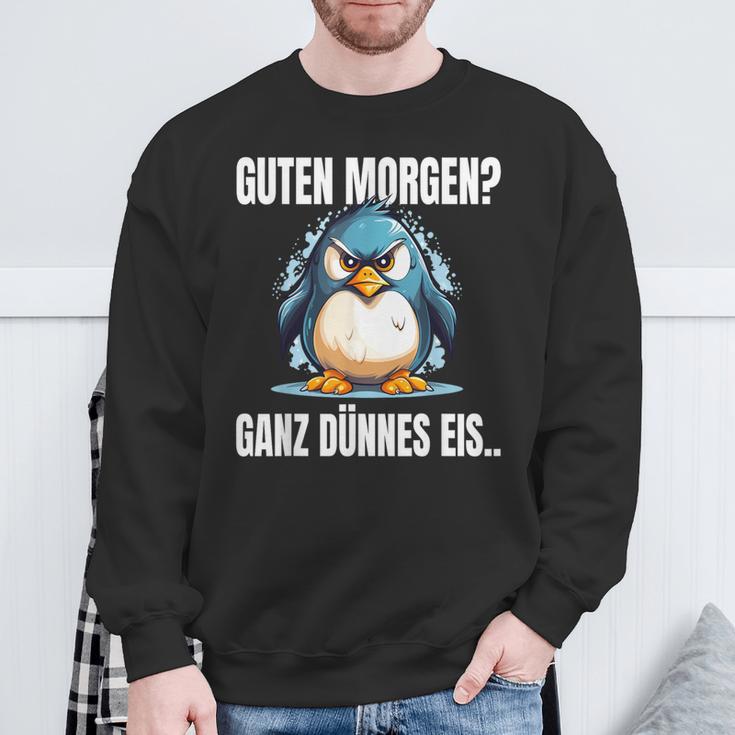 Guten Morgen Ganz Dünnes Eis Slogan Penguin Sweatshirt Geschenke für alte Männer