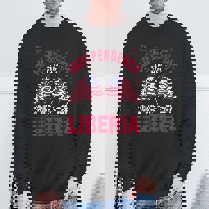 Happy Liberia Independence Day Liberia Liberian Flag Sweatshirt Gifts for Old Men