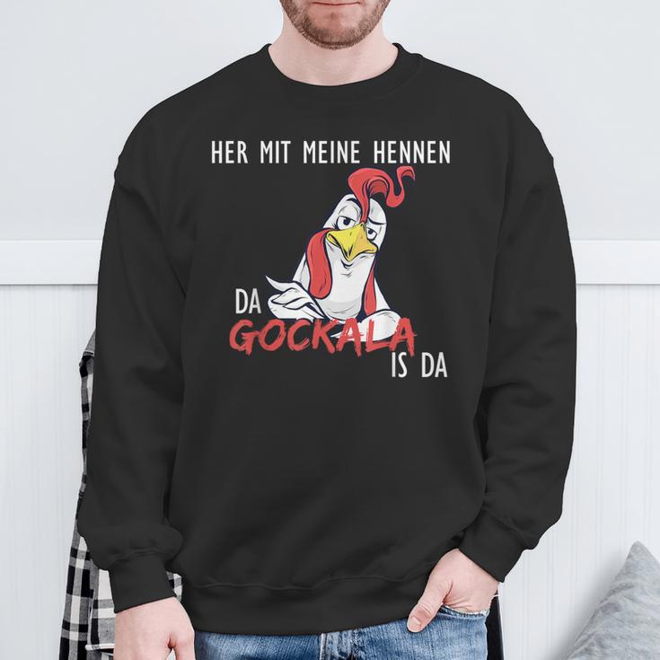 With My Hennen Da Gockala Ist Da Bauern Sweatshirt Geschenke für alte Männer