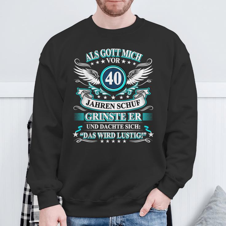 Herren Als Gott Michor 40 Jahen Krinste Er 40Th Birthday Sweatshirt Geschenke für alte Männer