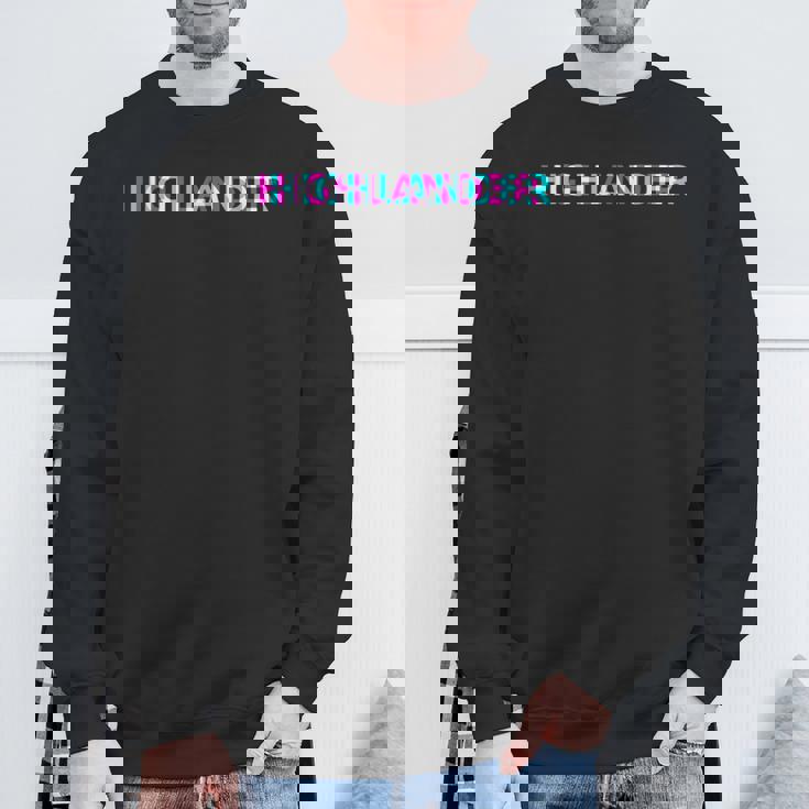 Highlander Cool Cat Edgy Glitch Arte Estetica Felpa Regalos para ancianos