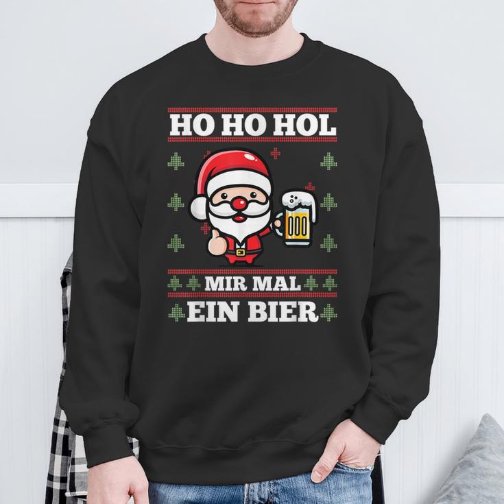 Ho Ho Hol Mir Mal Ein Bier Ugly Christmas S Sweatshirt Geschenke für alte Männer