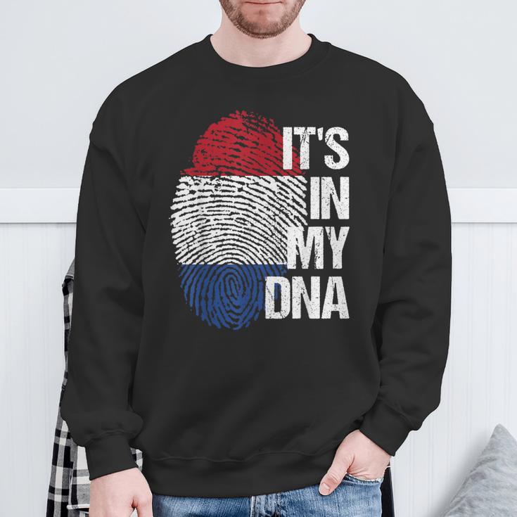 Holland Oranje Team Homeland Heart Roots Fingerprint Dna S Sweatshirt Geschenke für alte Männer