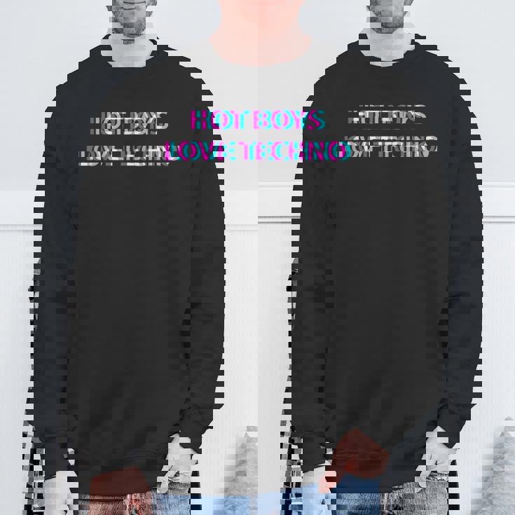 Hot Boys Love Techno Edm Music Festival Raver Dance Rave Felpa Regalos para ancianos