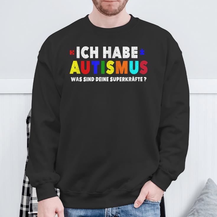 Ich Bin Autist Was Sind Deine Superkräfte Autismusbewusstsein German Sweatshirt Geschenke für alte Männer