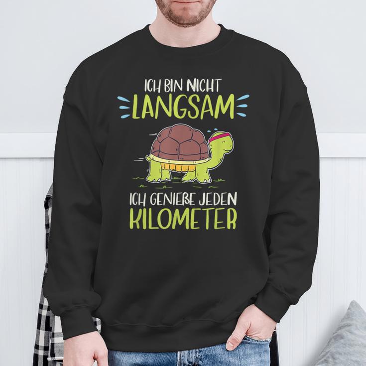 Ich Bin Nicht Langsam Ich Genießen Jeden Kilometer Running Sweatshirt Geschenke für alte Männer