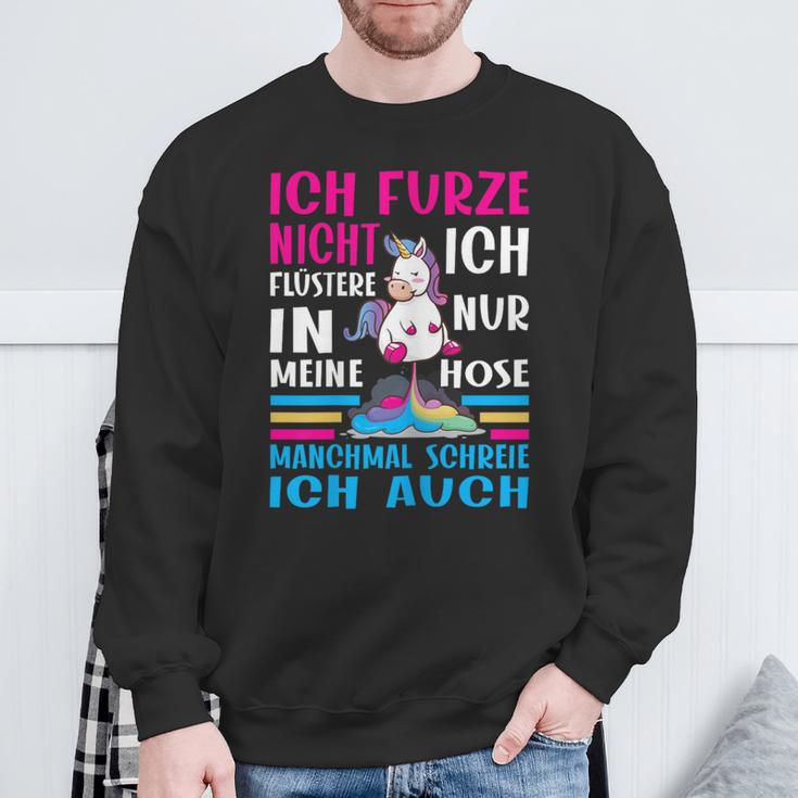 Ich Furze Nicht Ich Wistere Farten Unicorn Pupsen Sweatshirt Geschenke für alte Männer