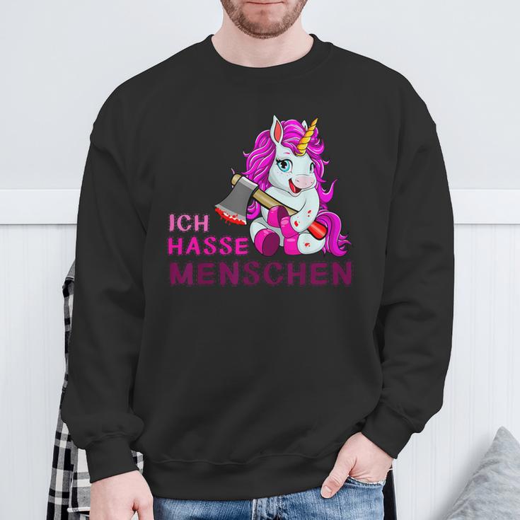 Ich Hasse Menschen Einhorn Fun Sweatshirt Geschenke für alte Männer