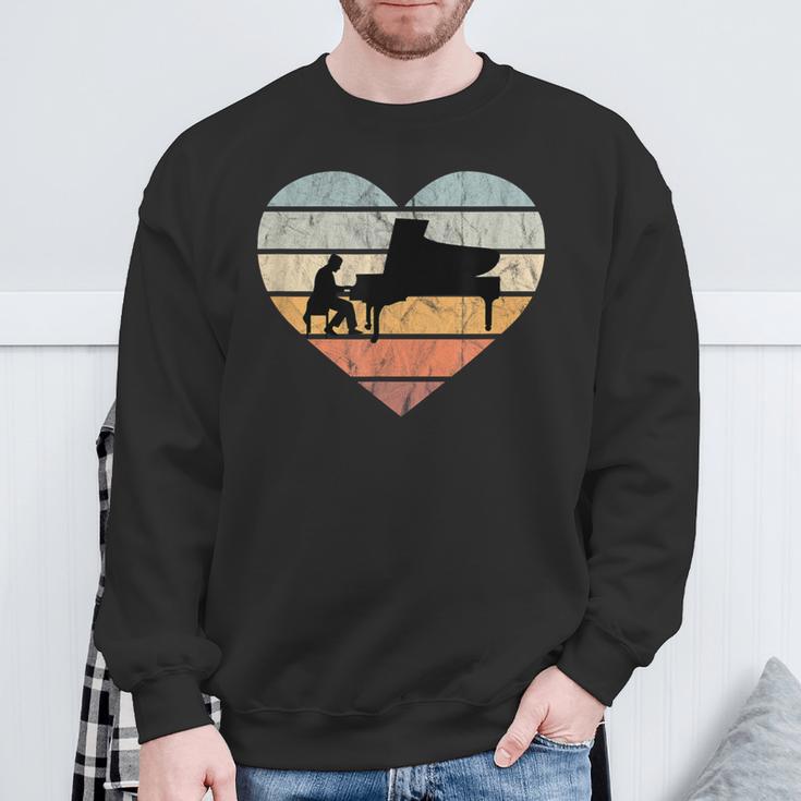 'Ich Liebe Klavier Retro Wing' Piano Music Classic Pianist Sweatshirt Geschenke für alte Männer