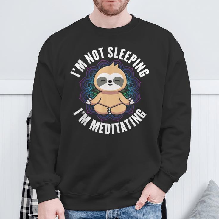 Ich Schlafe Nicht Ich Meditiere Faultierliebhaber Faultier Sweatshirt Geschenke für alte Männer