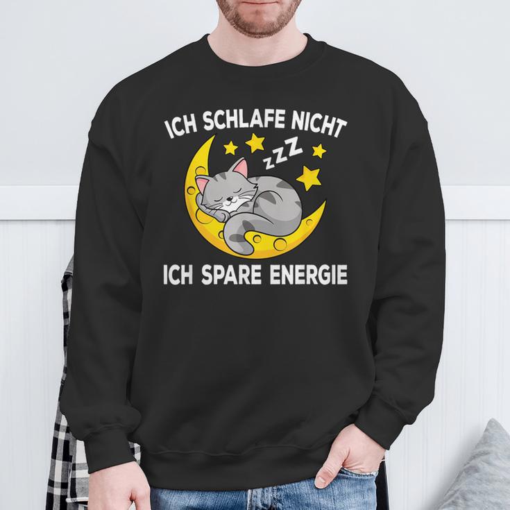 Ich Schlafe Nicht Ich Spare Energie Cat Nightdress Sweatshirt Geschenke für alte Männer