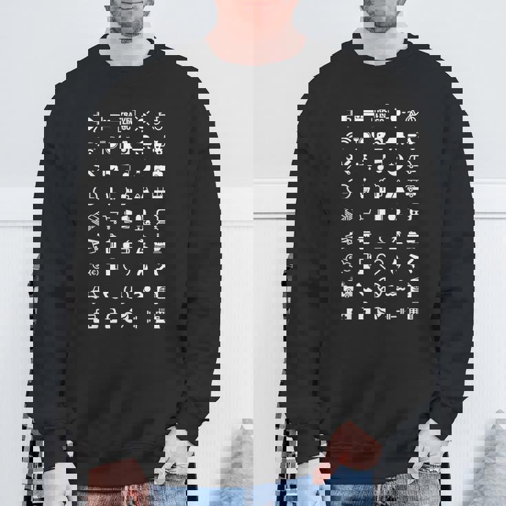 Icon Travel Language Functional Traveler Backpacking Sweatshirt Gifts for Old Men