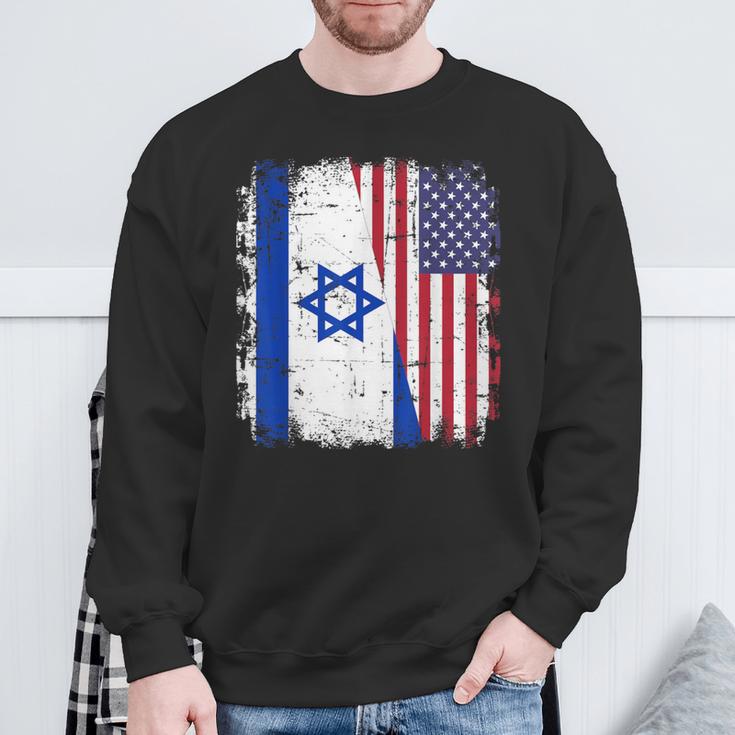 Israel Usa Flag Sweatshirt Geschenke für alte Männer