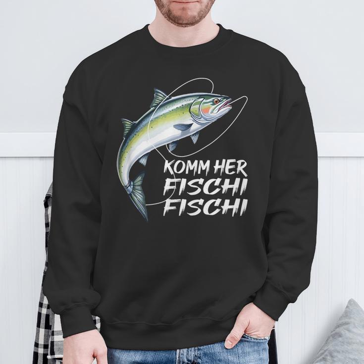 Komm Her Fischi Fischi Slogan Fishing Sweatshirt Geschenke für alte Männer