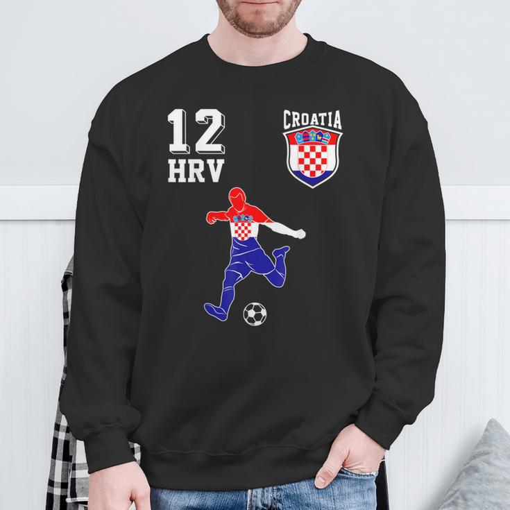 Kroatien Fan Em Spieler Ball Nummer 12 Sweatshirt Geschenke für alte Männer