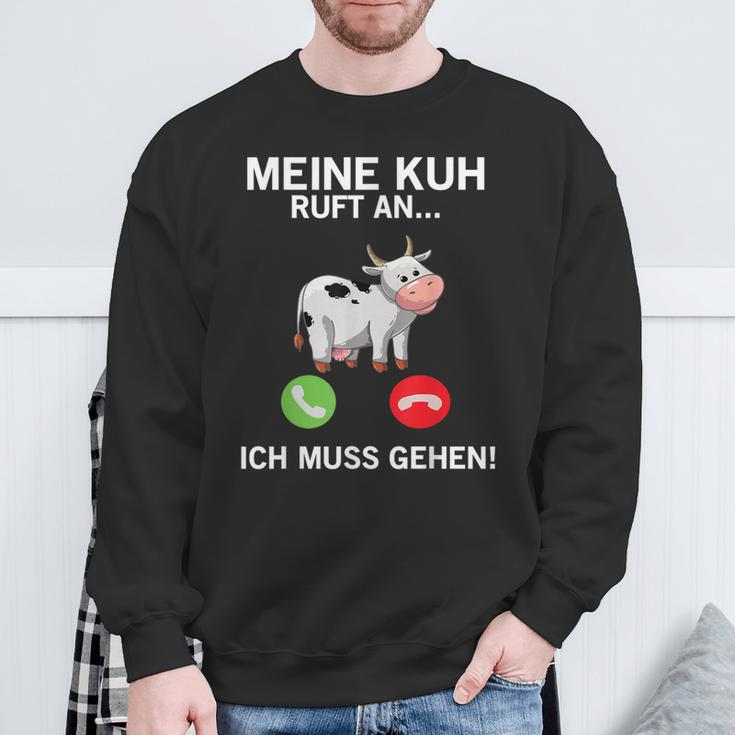 Kuh Ruft An Ich Muss Gehen Sweatshirt Geschenke für alte Männer