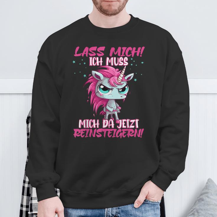 Lass Mich Ich Muss Mich Jetzt Da Reinsteigern Unicorn Sweatshirt Geschenke für alte Männer