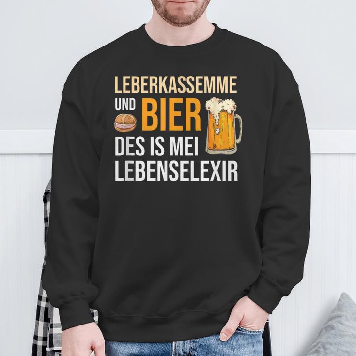 Leberkassmel & Bier Des Is Mei Lebenselexier Leberkas Sweatshirt Geschenke für alte Männer