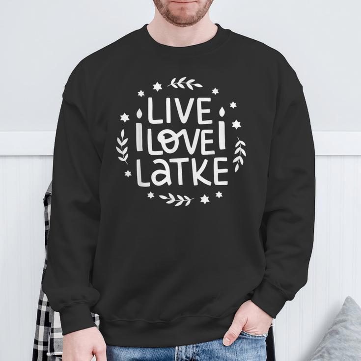 Live Love Latke Hanukkah Hanukkah Sweatshirt Geschenke für alte Männer