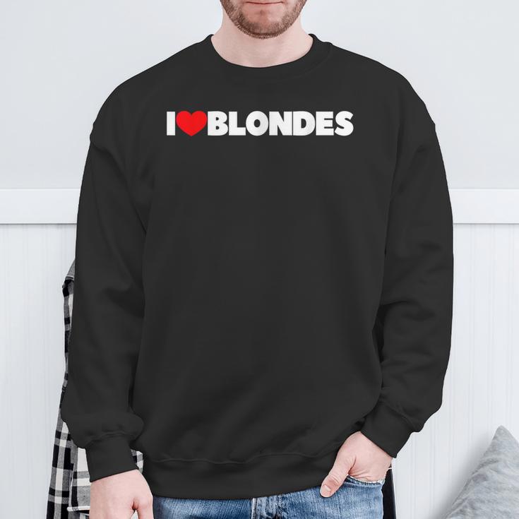 I Love Heart Blonde Sweatshirt Geschenke für alte Männer