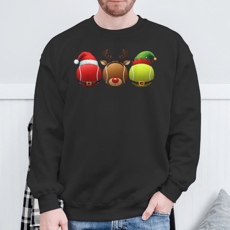 Lustiges Weihnachtsmann Rentier Elf Tennis Weihnachten Damen Herren Kinder Sweatshirt Geschenke für alte Männer