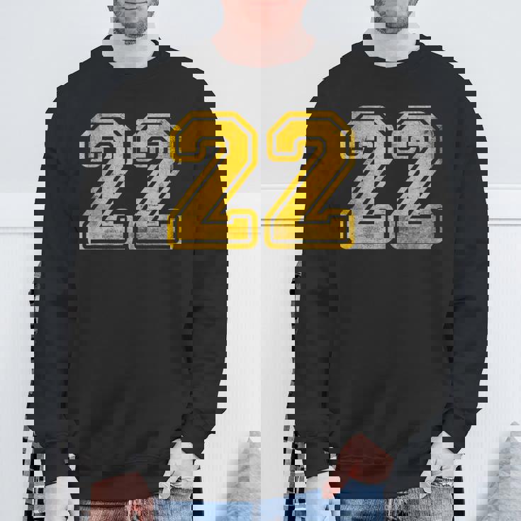 Maglia 22 Giallo Distressedarsity Numero 22 Felpa Regalos para ancianos