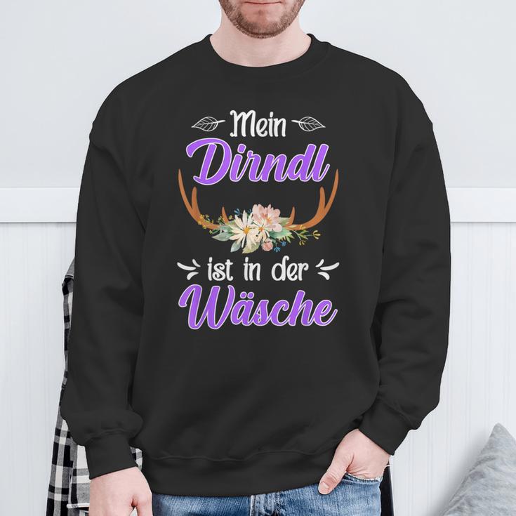 Mein Dirndl Ist In Der Wäsche Bayern Trachten S Sweatshirt Geschenke für alte Männer