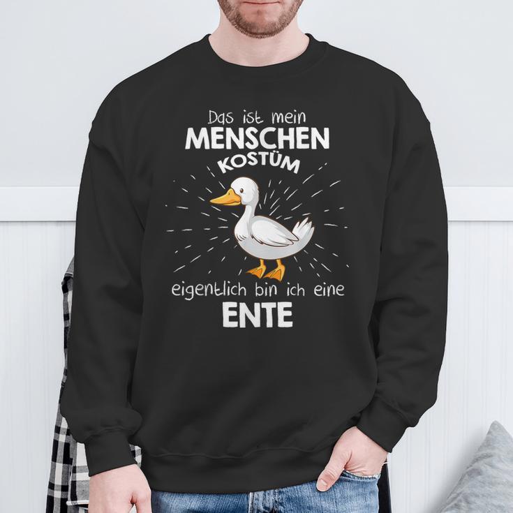 Mein Menschen Kostüm Bin Ich Eine Ente German Langu Sweatshirt Geschenke für alte Männer