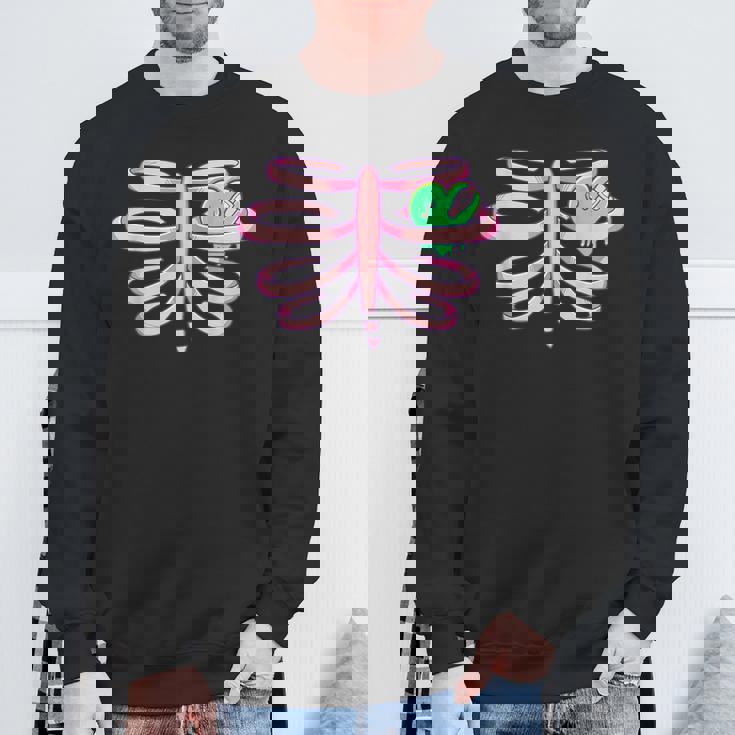 Menhera Abbigliamento Pastello Goth Kawaii Cuore Ribcage Camicia Felpa Regalos para ancianos