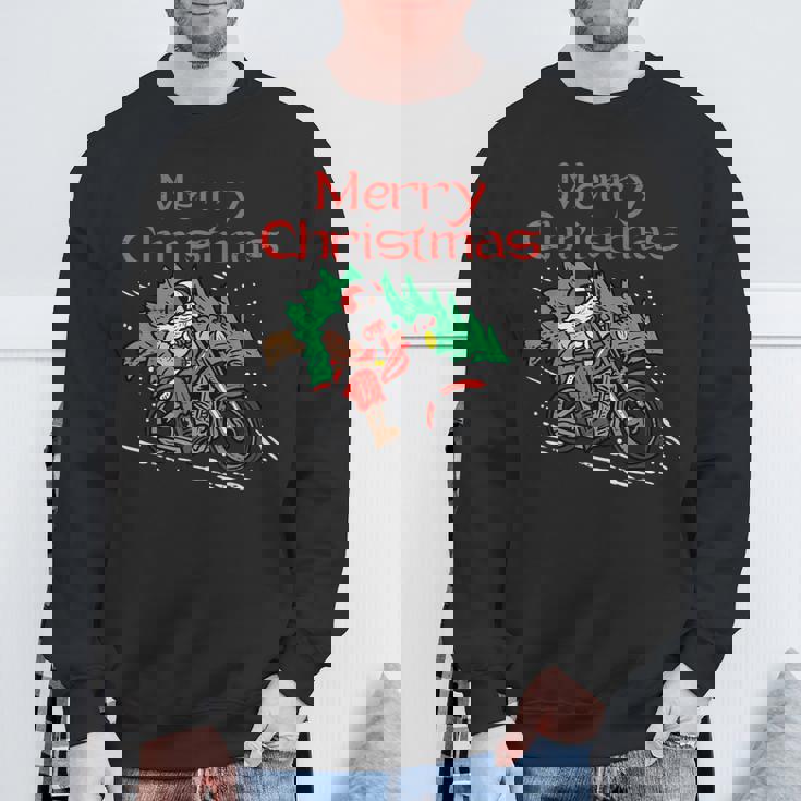 Merry Christmas Biker Santa Xmas Motorcycle Big Bike Dad Men Sweatshirt Gifts for Old Men