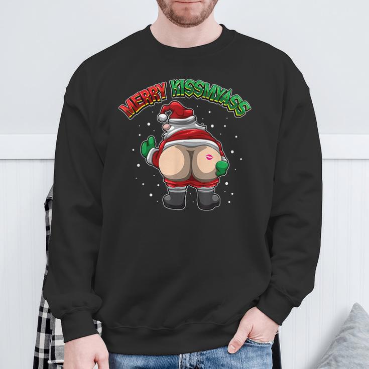 Merry Kissmyass Leck Am Arschom Weihnachtsmann Sweatshirt Geschenke für alte Männer