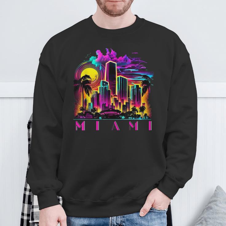 Miami Floridaibrant Colourful Miami Souvenir Sweatshirt Geschenke für alte Männer