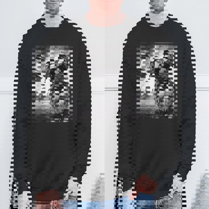 Miniature Schnauzer Graphic Selfie Ufos Weird Aliens Sweatshirt Gifts for Old Men Miniature Schnauzer Graphic Selfie Ufos Weird Aliens Sweatshirt Gifts for Old Men