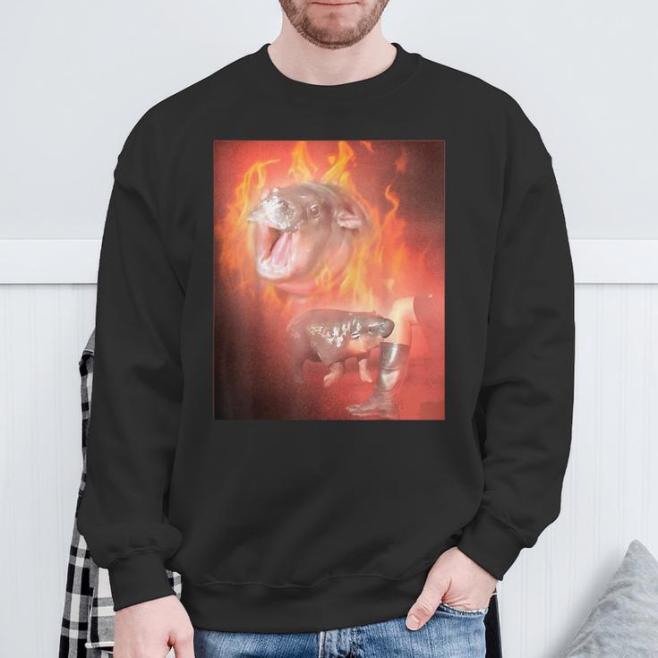 Moo Deng Bite Sweatshirt Geschenke für alte Männer