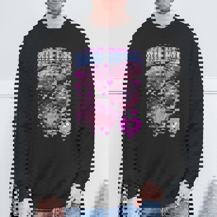 Moo-Deng Hippo The Famous Baby Pigmy Moodeng Sweatshirt Gifts for Old Men