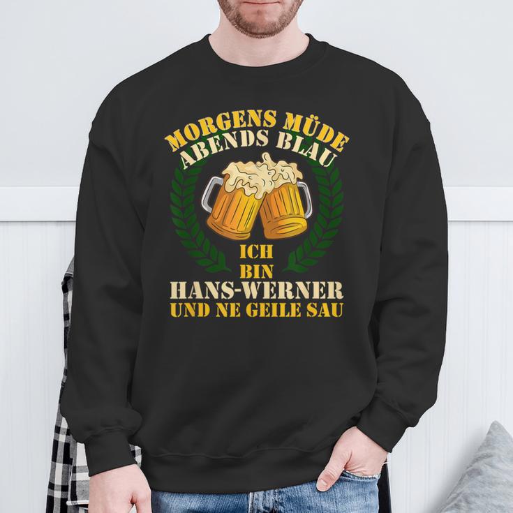 Morgens Müde Abends Blue Hans-Werner Sweatshirt Geschenke für alte Männer