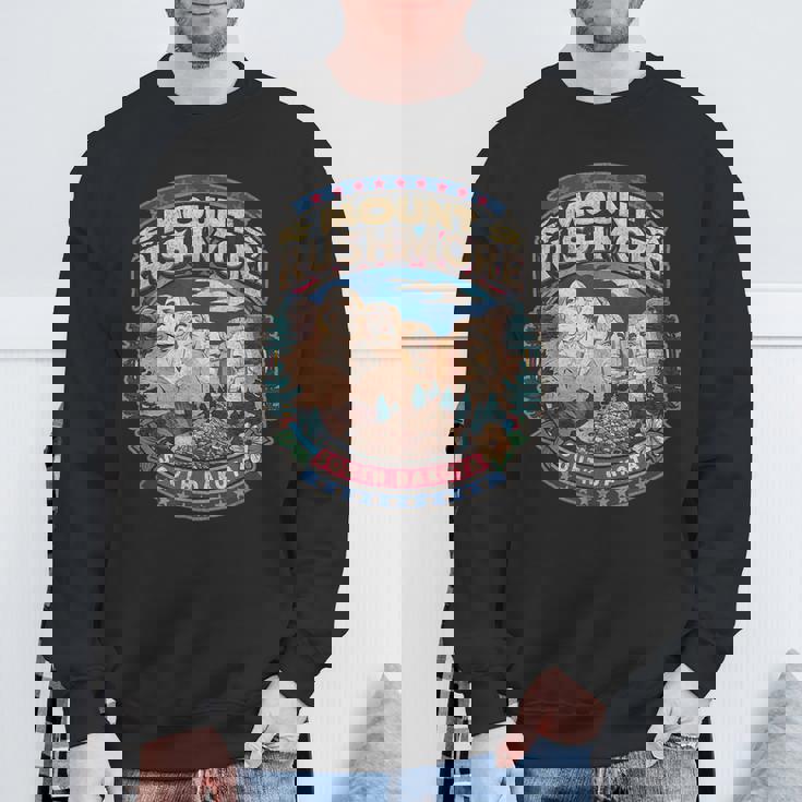 Mount Rushmore South Dakota Retro 80S Mt Rushmore Souvenir Sweatshirt Gifts for Old Men