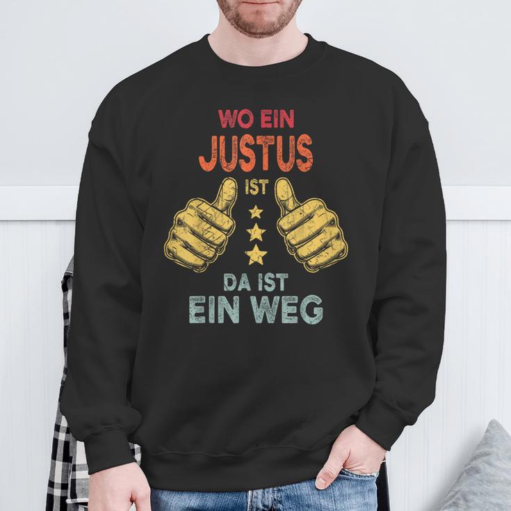 Name Justus Wo Ein Justus Istorname Sweatshirt Geschenke für alte Männer