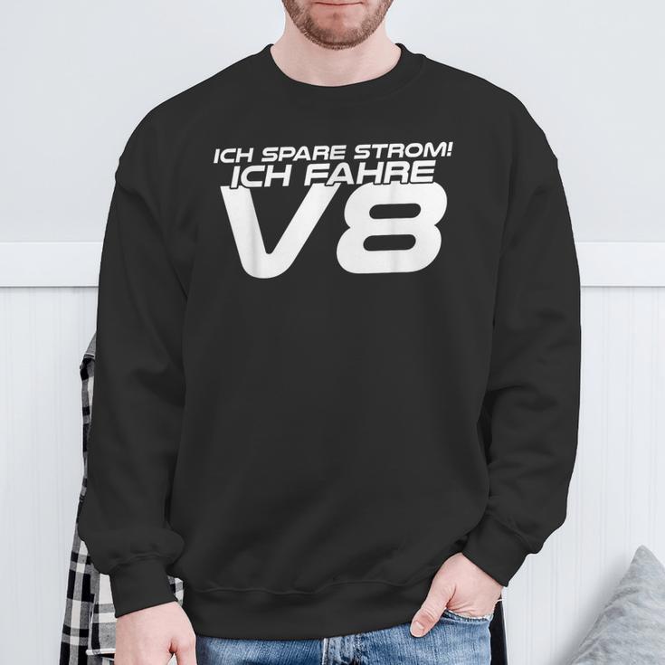 Natürlich Save Ich Strom Ich Fahre8 Autotuning Sweatshirt Geschenke für alte Männer