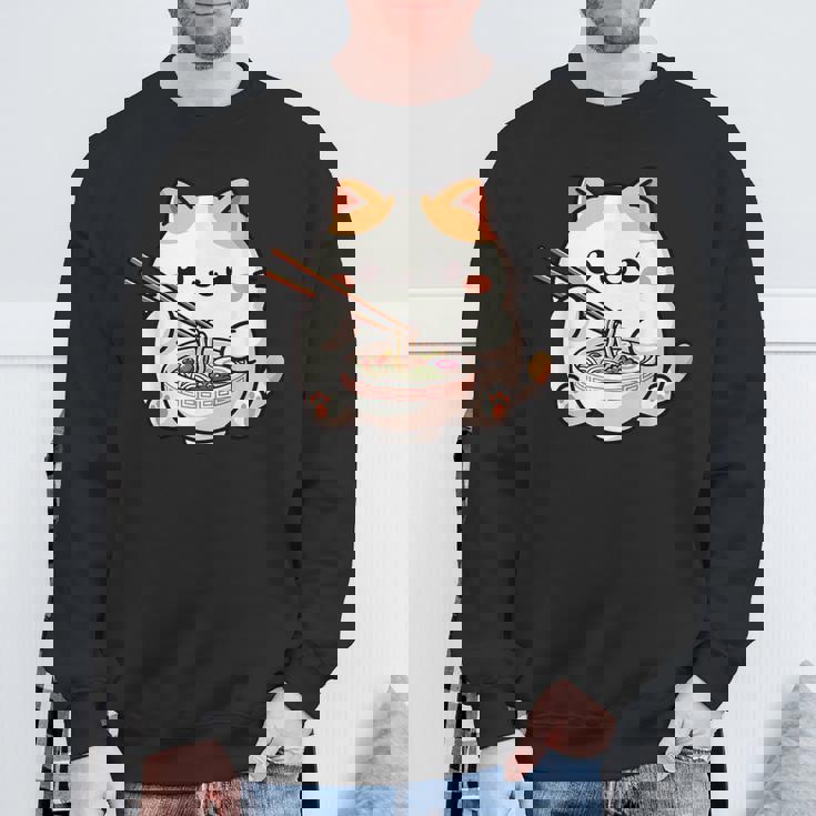 Neko Cat Ramen Anime Kawaii Sweatshirt Gifts for Old Men