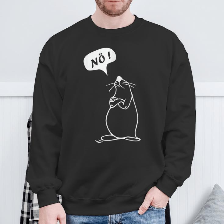 Nö Mit Seehund Lustiger Für Neinsager Nope Sweatshirt Geschenke für alte Männer