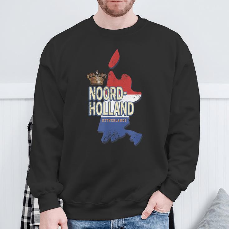 Nordholland Niederlande Retro Landkarte Hollandintage Sweatshirt Geschenke für alte Männer