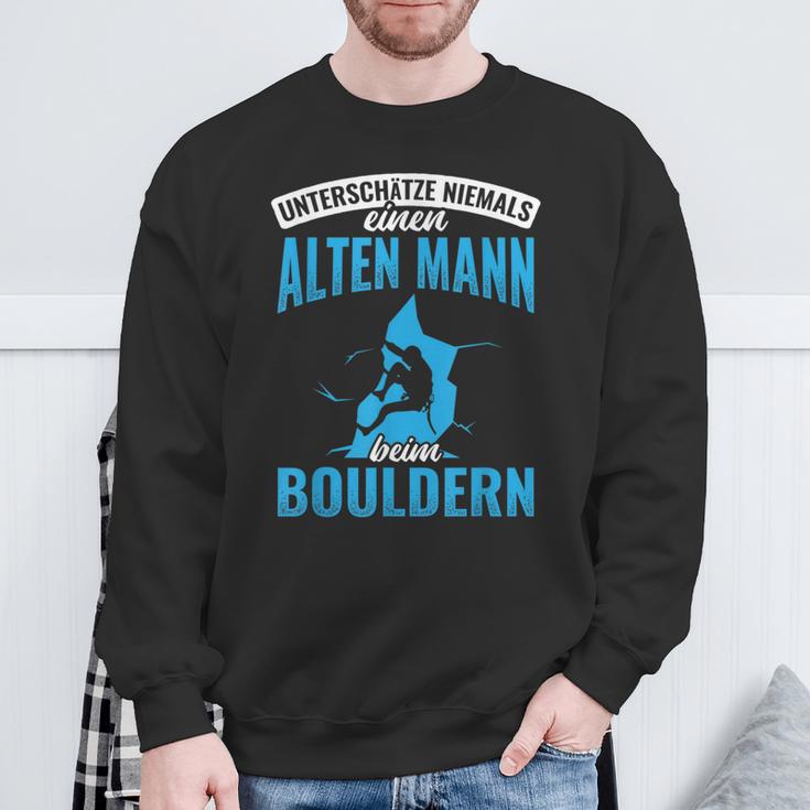 Old Man Bouldering Climbing Pensioner Boulderer Sweatshirt Geschenke für alte Männer