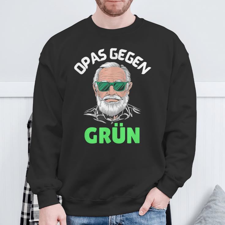 Opas Gegen Grüne Nein Danke Gray Sweatshirt Geschenke für alte Männer