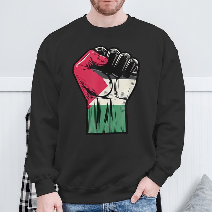 Palestine Flag Fist Palestine Flag Sweatshirt Geschenke für alte Männer