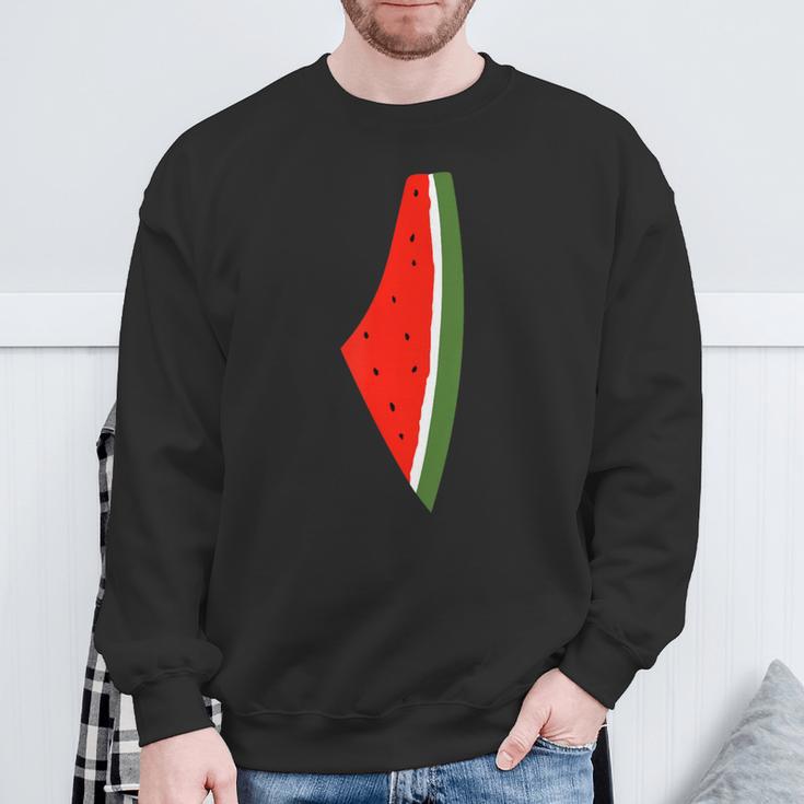 Palestine Watermelon Watermelon Palestine Map Sweatshirt Geschenke für alte Männer