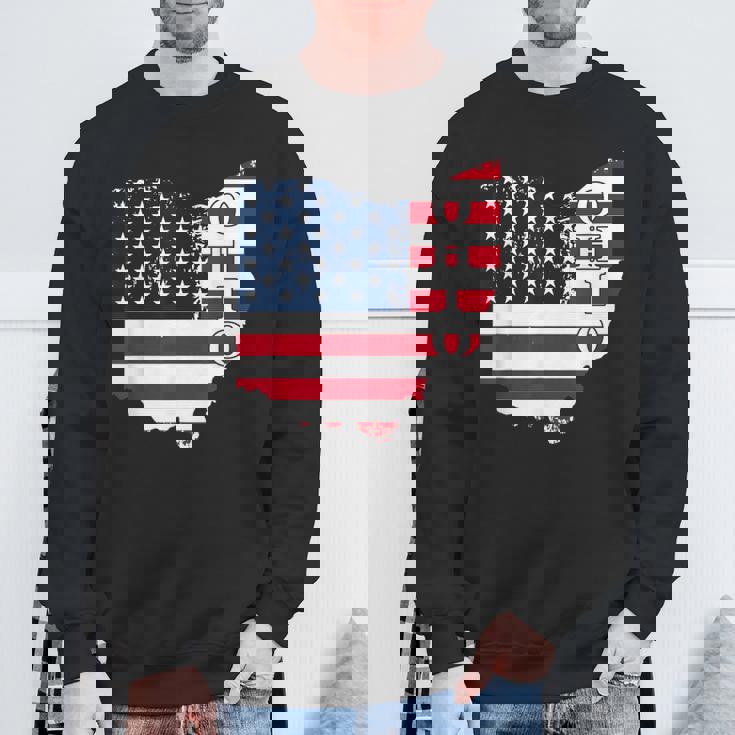 Patriotic American Flag Ohio State 4Th Of July Sweatshirt Gifts for Old Men