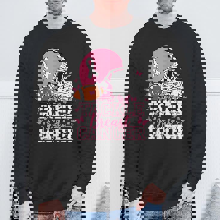 Pink Out Tackle Breast Cancer Awareness American Football Sweatshirt Gifts for Old Men