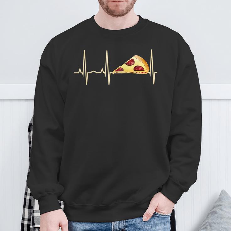 Pizza Pepperoni Pizza Heartbeat Sweatshirt Geschenke für alte Männer